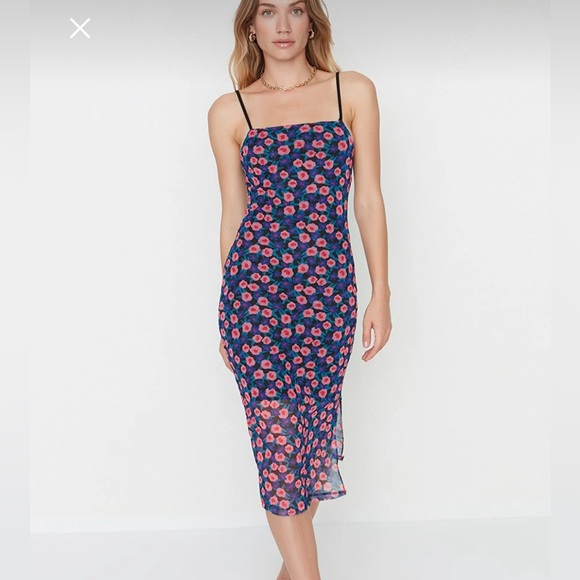 Tulle backless dress, split thigh, size S - Picture 2 of 5